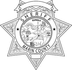 Marin County Sheriff, CALIFORNIA Sheriff Star Badge vector outline svg file, cnc laser engraving, Cricut, Cnc file