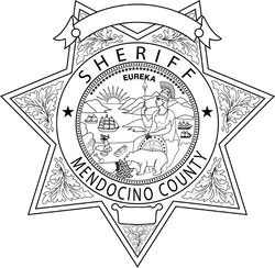 MENDOCINO County Sheriff, CALIFORNIA Sheriff Star Badge vector outline svg file, cnc laser engraving, Cricut, Cnc file