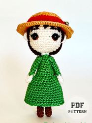 DOLL PATTERNS Sophie Crochet Doll with Hat Amigurumi  Pattern