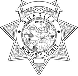 MONTEREY County Sheriff, CALIFORNIA Sheriff Star Badge vector outline svg file, cnc laser engraving, Cricut, Cnc file