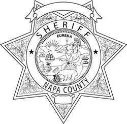 Napa County Sheriff, CALIFORNIA Sheriff Star Badge vector outline svg file, cnc laser engraving, Cricut, Cnc file