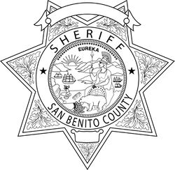 SAN BENITO County Sheriff, CALIFORNIA Sheriff Star Badge vector outline svg file, cnc laser engraving, Cricut, Cnc file