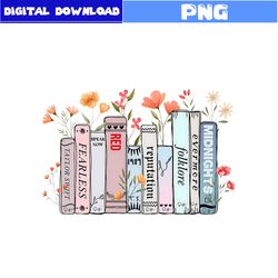Albums As Books Png, For Pop Music For Concert Png, Music Fan Png, For Book Lover, Png Digital File