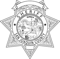 SAN JOAQUIN County Sheriff, CALIFORNIA Sheriff Star Badge vector outline svg file, laser engraving, Cricut, Cnc file