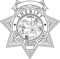 SAN LUIS OBISPO County Sheriff, CALIFORNIA Sheriff Star Badge vector outline svg file, laser engraving, Cricut, Cnc file