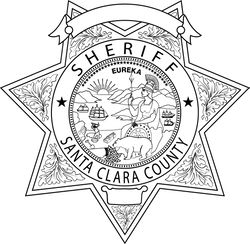 SANTA CLARA County Sheriff, CALIFORNIA Sheriff Star Badge vector outline svg file, laser engraving, Cricut, Cnc file