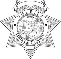 SANTA CRUZ County Sheriff, CALIFORNIA Sheriff Star Badge vector outline svg file, laser engraving, Cricut, Cnc file