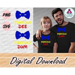 Tweedle dee and Tweedle dum svg, Digital Download, Funny svg, Bow Tie svg, Couples svg, Best Friends svg, Matching Twins
