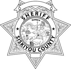 SISKIYOU County Sheriff, CALIFORNIA Sheriff Star Badge vector outline svg file, laser engraving, Cricut, Cnc file