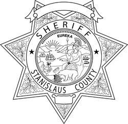 STANISLAUS County Sheriff, CALIFORNIA Sheriff Star Badge vector outline svg file, laser engraving, Cricut, Cnc file