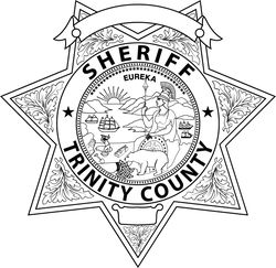 TRINITY County Sheriff, CALIFORNIA Sheriff Star Badge vector outline svg file, laser engraving, Cricut, Cnc file