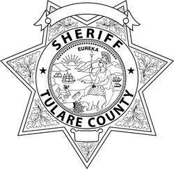 TULARE County Sheriff, CALIFORNIA Sheriff Star Badge vector outline svg file, laser engraving, Cricut, Cnc file
