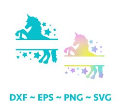Unicorn Split monogram SVG, Unicorn svg files, SVG files for cricut, Digital download, instant download, Gift for girls