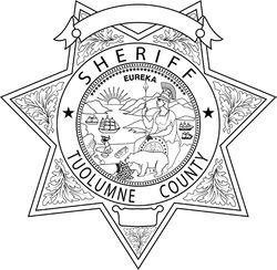 TUOLUMNE County Sheriff, CALIFORNIA Sheriff Star Badge vector outline svg file, laser engraving, Cricut, Cnc file