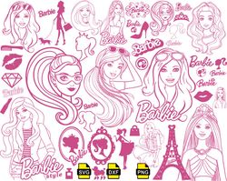 Barbie Svg, Barbie Girl Svg, Barbie Silhouette Svg, Barbie Cut File, Pink girl svg