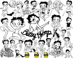 Betty Boop svg Bundle, Betty Boop Cartoon Classic svg, Tshirt print Betty Boop Silhouette svg