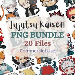 Jujutsu Kaisen anime PNG Bundle SVG cut file cricut stickers t shirt design print on demand download