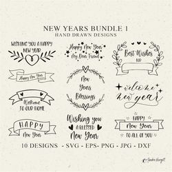 New Years Plotter File Svg Dxf Png Eps Jpg Wishing you Circut New Year's Eve Quote Nye Decor welcome clipart cute vinyl