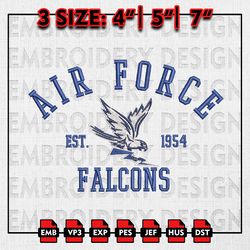 Air Force Falcons Embroidery files, NCAA Embroidery Designs, NCAA Air Force Falcons Machine Embroidery Pattern
