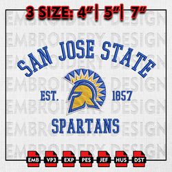 San Jose State Spartans Embroidery files, NCAA Embroidery Designs, San Jose State Spartans Machine Embroidery Pattern