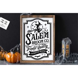 Salem broom svg, Salem svg,  Farmhouse Halloween SVG, Rustic Halloween svg, Farmhouse Halloween sign svg