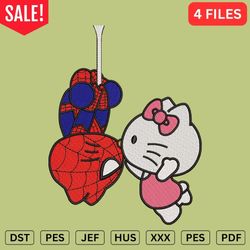 Spiderman kiss kitty embroidery design - DST, PES, JEF