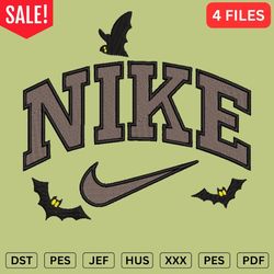 Nike Bats Halloween Embroidery Design - Halloween Embroidery files - DST, PES, JEF