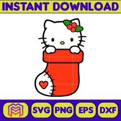 Hello Kitty Christmas Svg, Hello Kitty Svg, Christmas Kitty Svg, Christmas Svg Instant Download
