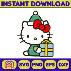 Hello Kitty Christmas Svg, Hello Kitty Svg, Christmas Kitty Svg, Christmas Svg Instant Download