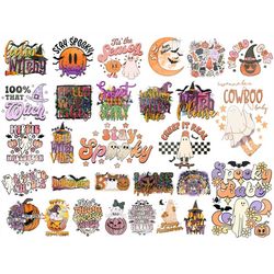 Retro Halloween Bundle, Retro Halloween png, Groovy Halloween Sublimation Designs, Spooky Babe png, Ghouls Sublimation,