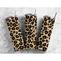 Brown Leopard Cheetah Sublimation Tumbler Designs,  png for sublimation, tumbler png designs, 20oz Straight tumbler wrap