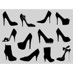 High heels svg bundle, high heels clipart, high heel silhouette, dxf, png