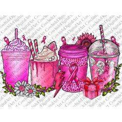 breast cancer coffee drink png,breast cancer sublimation designs,breast cancer latte png,coffee sublimation png,breast c