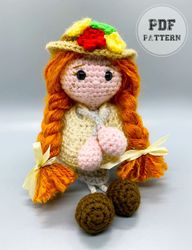 DOLL PATTERNS Anny Crochet Doll with Hat PDF Amigurumi Pattern