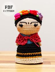 DOLL PATTERNS Crochet frida kahlo Amigurumi Doll PDF Pattern