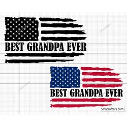 Distressed Flag Best Grandpa Ever Svg Png, Grandpa svg, Grandfather svg, Grandpa Png, Granddad svg, Dad svg - Printable,