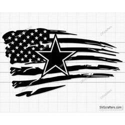 American Flag Star Vector Cut File SVG, USA Flag Cut File, American Flag Svg, Png, Jpg, Eps, Dxf - Printable, Cricut & S
