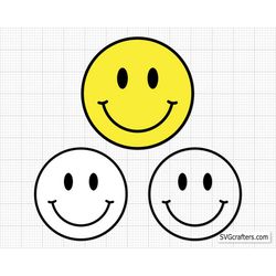 Smiley Face Svg, Smiley svg, Happy Face svg, Emoji svg, Smile svg, Smiley Png, Smiley Face Png - Printable, Cricut & Sil