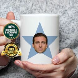 The Office Gifts, The Office Mug, Michael Scott Office Star Mug, the office face mug, photo mug, custom photo mug, star