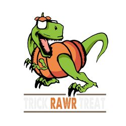 Trick Rawr Treat SVG, Pumpkin SVG, Dino SVG, T Rex SVG, Halloween SVG