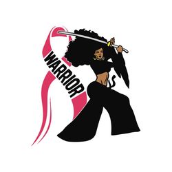 Black Girl Breast Cancer Awareness Warrior Svg