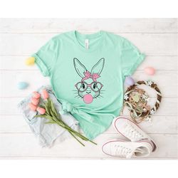 Easter Bunny Shirt, Easter Shirt, Easter Shirt Woman, Easter Family Tee, Easter, Bunny with Glasses Shirt