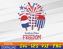 Tastes like Freedom svg, Stars and Stripes svg, July 4th svg, Popsicle svg, Patriotic svg, Fireworks Svg, Eps, Png, Dxf,