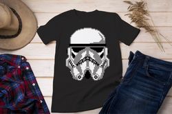 Pixel Trooper Helmet Mens Shirt | Unisex StarWars Shirt | Nerd Geek Top | Star Wars Themed Shirt