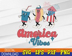 Retro America Vibes svg, 4th July Svg, Eps, Png, Dxf, Digital Download