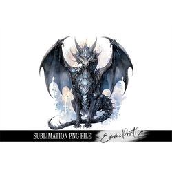 Gothic Dragon Sublimation Design PNG - Dragon Tshirt Mugs Tumbler Sublimation - PNG - EmmePrintco