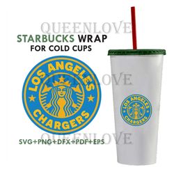 Los Angeles Chargers Starbucks Wrap Svg, Sport Svg, LA Chargers Svg, Chargers Svg, Nfl Starbucks Svg, Chargers Starbucks