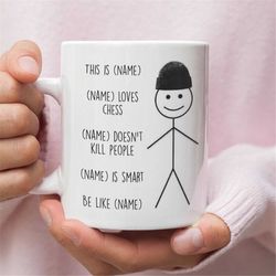 Personalized Chess Gift, Chess Gifts For Men and Women, Chess Gifts For Dad, Funny Chess Mug, Chess Gifts
