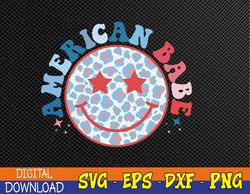 American Girls Babe Leopard Smile Face 4th of July Svg, Eps, Png, Dxf, Digital Download