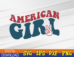 Retro Groovy All American Fourth 4th of July Patriotic Svg, Eps, Png, Dxf, Digital Download